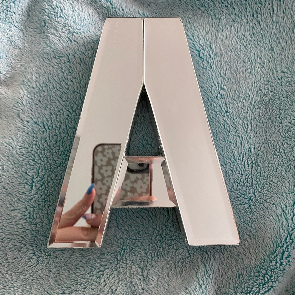 Silver Mirror Letter A Wall Decor